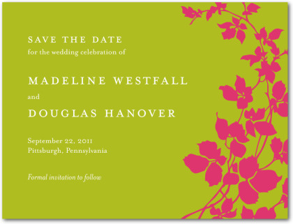 The Reef Romance wedding Save the Date card is playful design that features