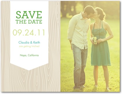 This Save the Date postcard can be paired with a sepia photo to give it a 