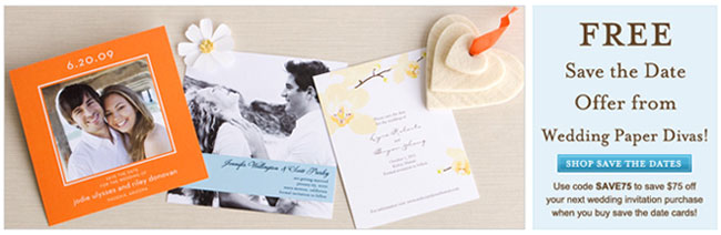 Free Save the Dates Card offer