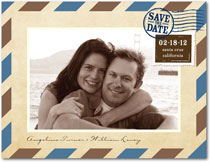 Save the Date Postcard Par Avion